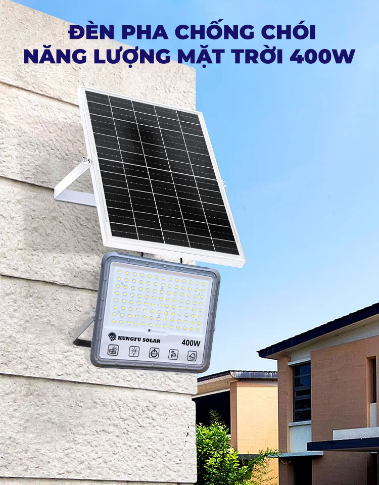 Đèn Pha chống chói Năng Lượng Mặt Trời 400W