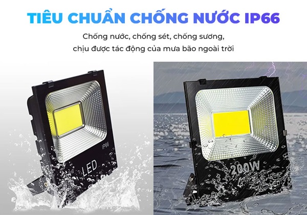 Đèn pha LED thiết kế theo tiêu chuẩn IP66