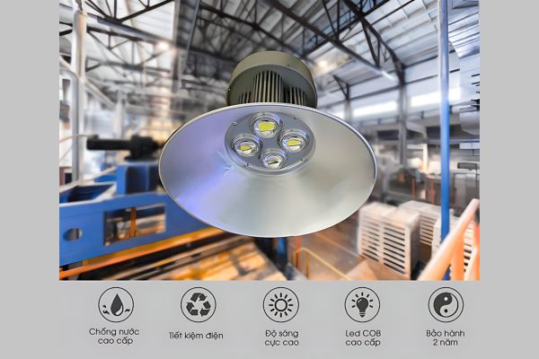 Đèn LED Highbay 200W được sử dụng phổ biến trong nhiều công trình nhà xưởng