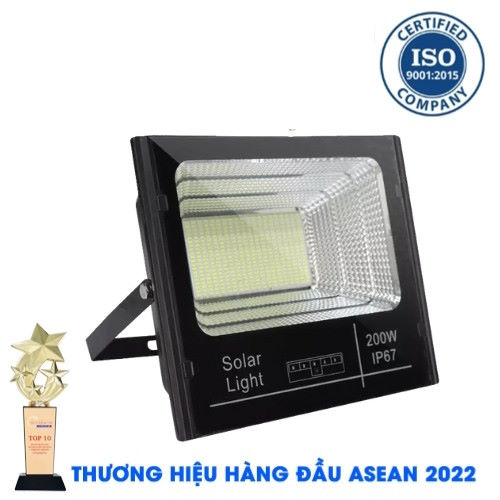 Đèn Năng Lượng Mặt Trời 200W Có Báo Pin, Chống Thấm IP67 KUNGFU SOLAR