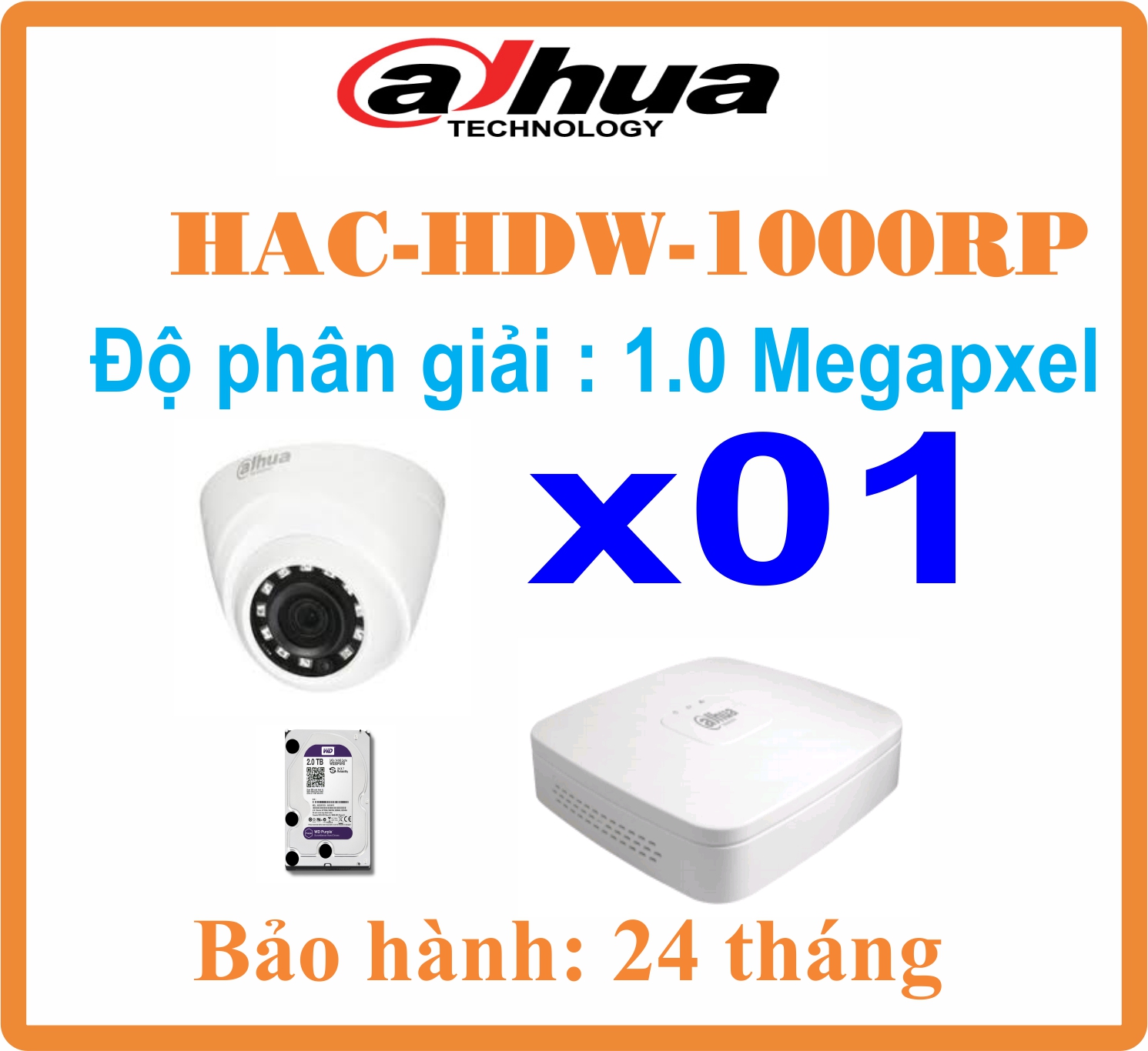 BỘ 01 CAMERA Dome Dahua 1.0 Megapixel Giá Rẻ