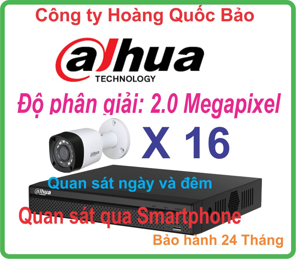 Hệ Thống 16 Camera Khuyến Mãi DAHUA 2.0 Megapixel Giá Rẻ